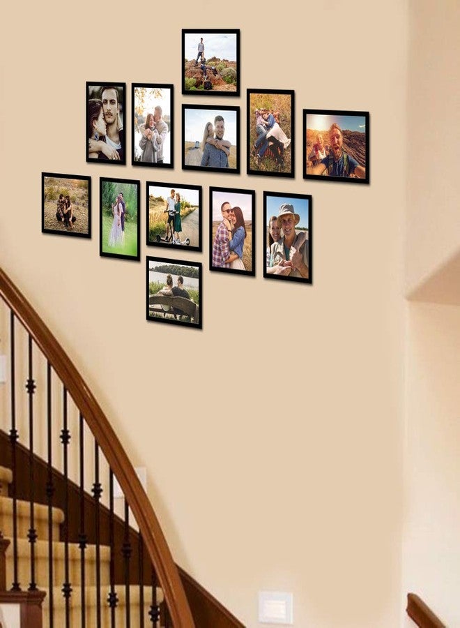 i2 Frames 12 Individual Wall Hanging Collage Photo Frames Black with 12-6x8 Inch - Image 3